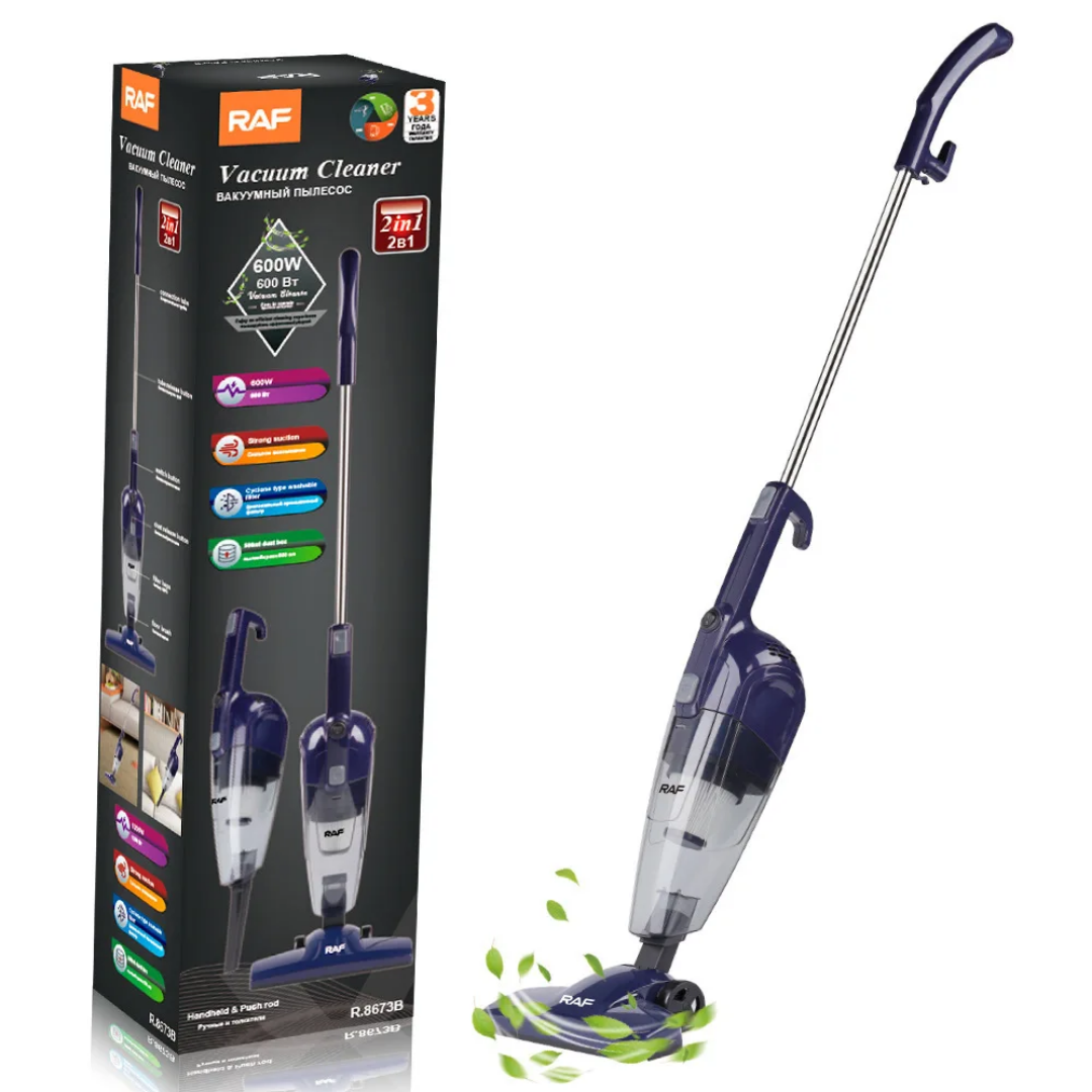 RAF R.8673 2-in-1 Handheld & Upright Vacuum Cleaner – 600W Bagless Stick Vacuum for Home & Car Cleaning
