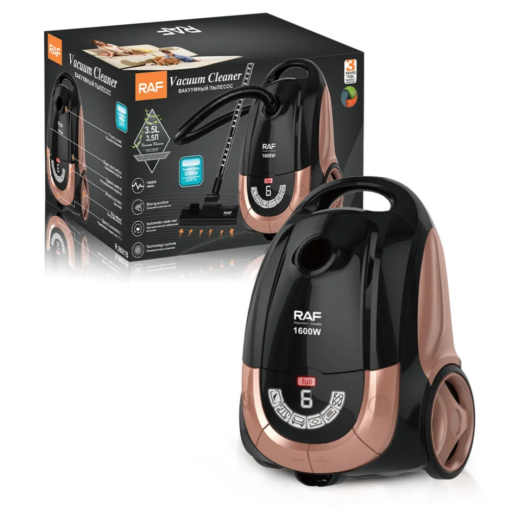RAF R.8681 Vacuum Cleaner – 1600W Strong Suction Canister Vacuum with LED Display