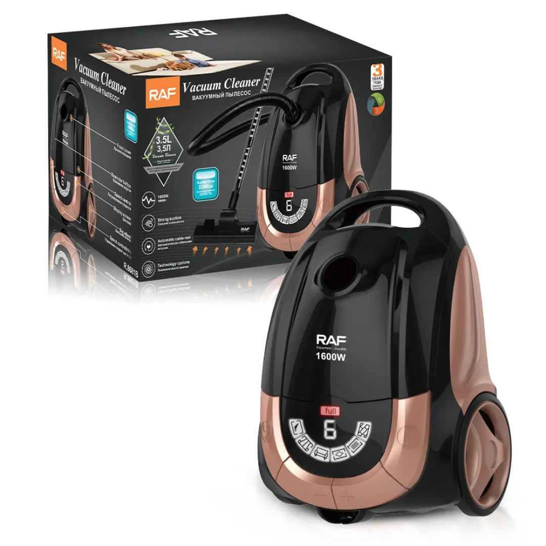 RAF R.8681 Vacuum Cleaner – 1600W Strong Suction Canister Vacuum with LED Display