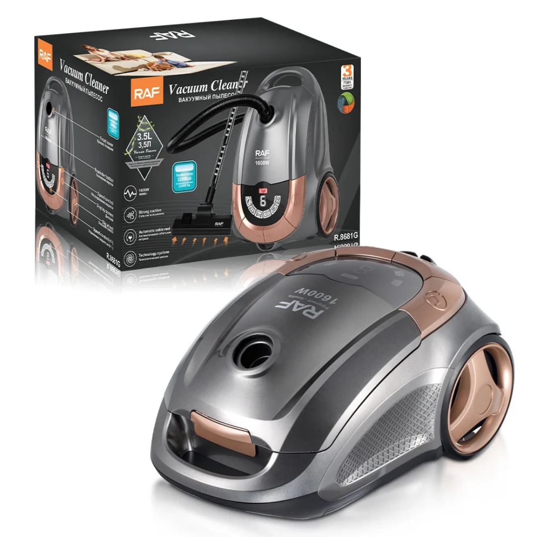 RAF R.8681 Vacuum Cleaner – 1600W Strong Suction Canister Vacuum with LED Display