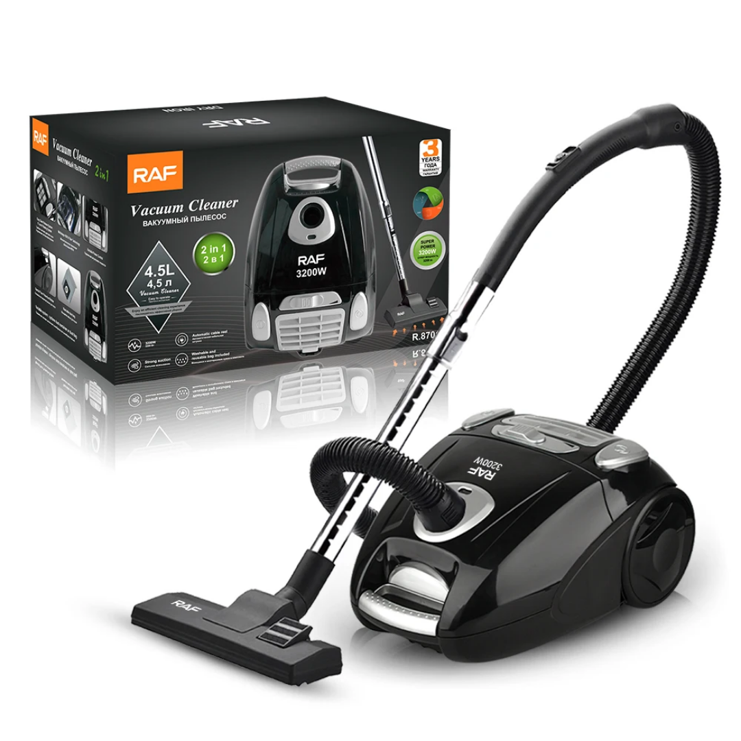 RAF R.8701 Retractable Cord 4.5L Bagged Canister Vacuum Cleaner – 3200W Wet &amp; Dry