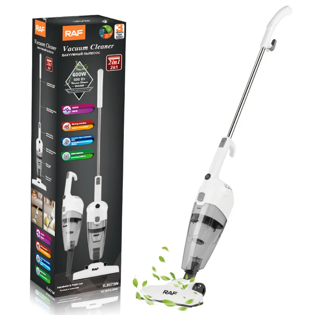 RAF R.8673 2-in-1 Handheld &amp; Stick Vacuum Cleaner – Bagless, 600W