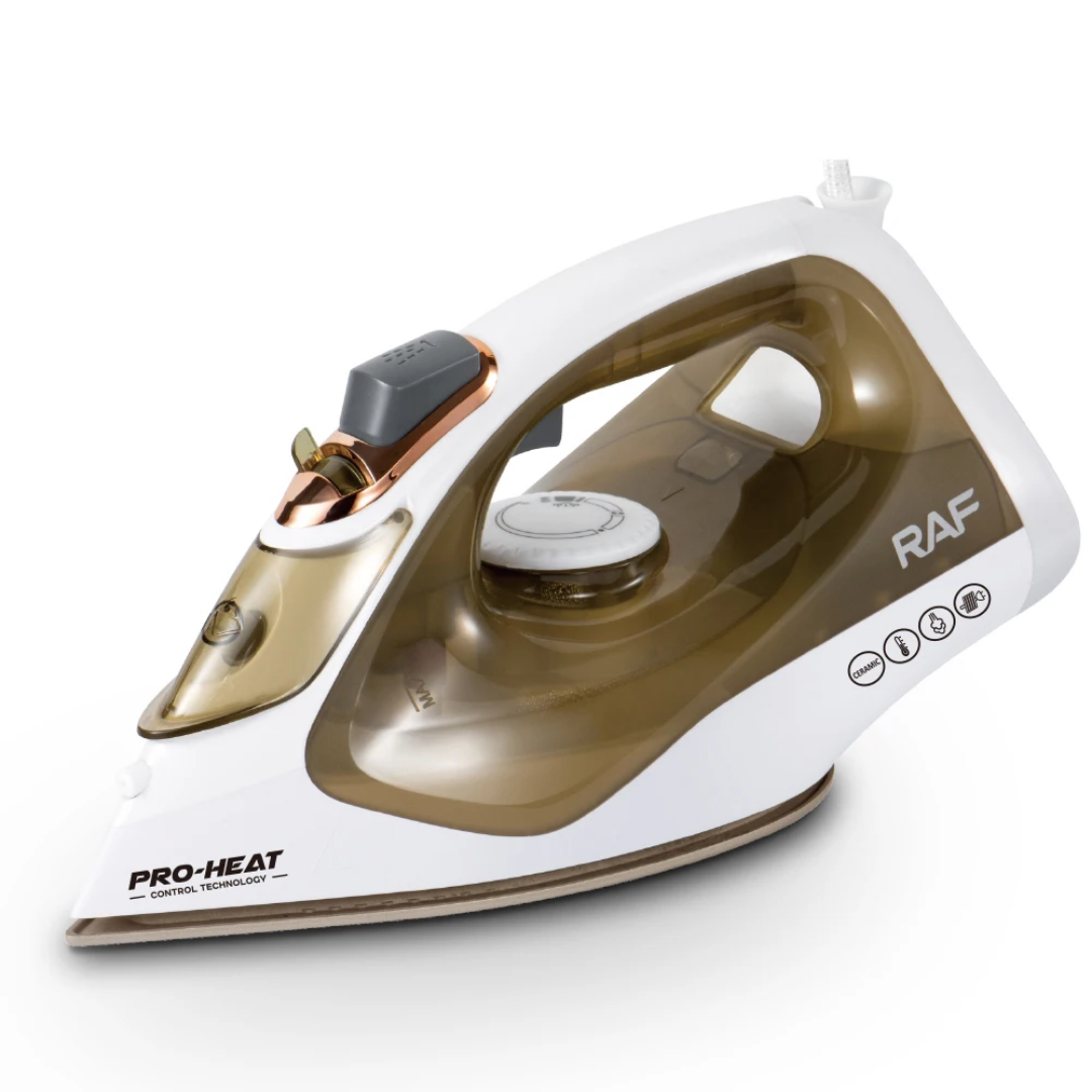 RAF 2200W Professional Intelligent Steam Iron (R.1129) – High-Capacity Ceramic Baseplate with Vertical Steaming