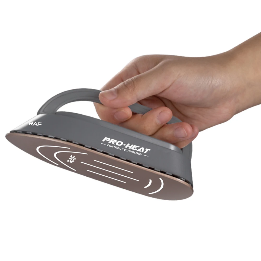 RAF R.1810 Mini Travel Steam Iron – 300W Dual Voltage (110V/220V) with Rotatable Handle & Teflon Soleplate