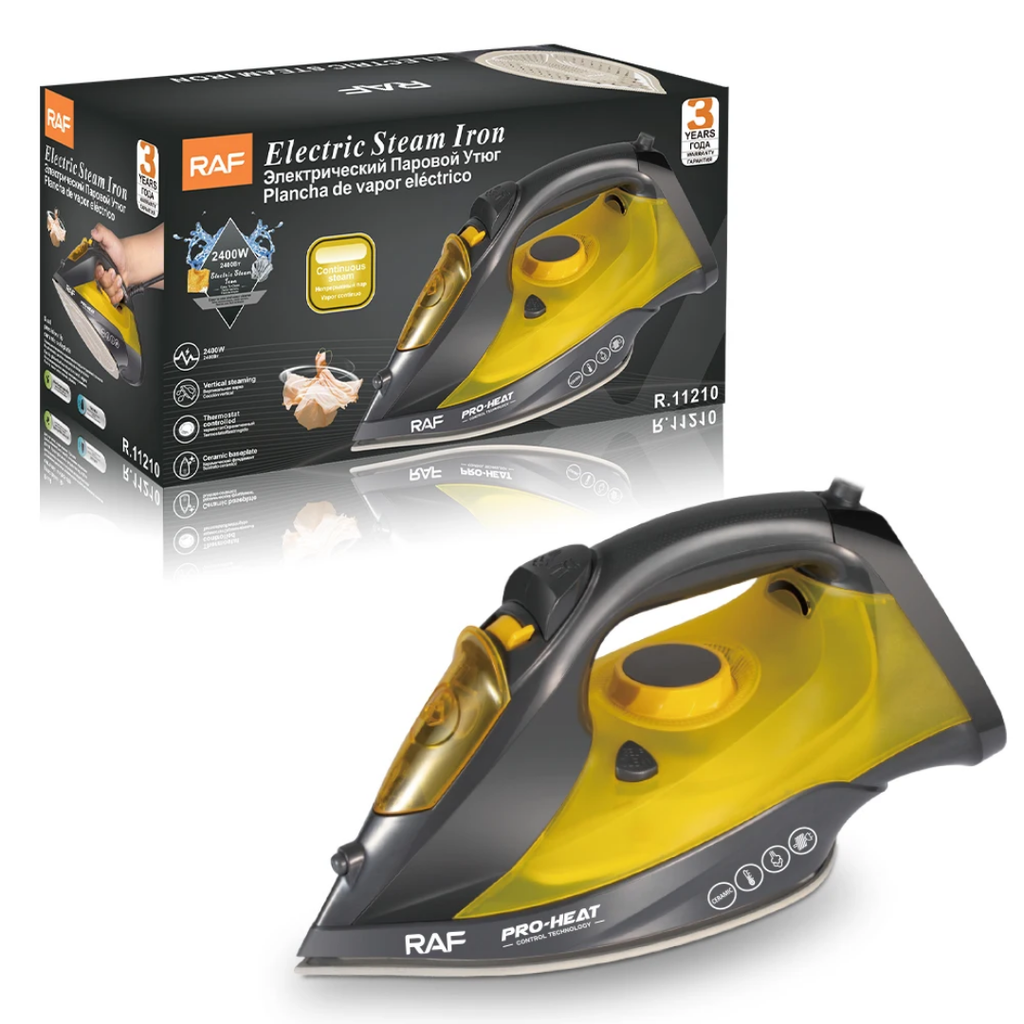 Portable Pressing Iron RAF R.11210 – 250ml Vertical Steam Function with Non-Stick Ceramic Soleplate