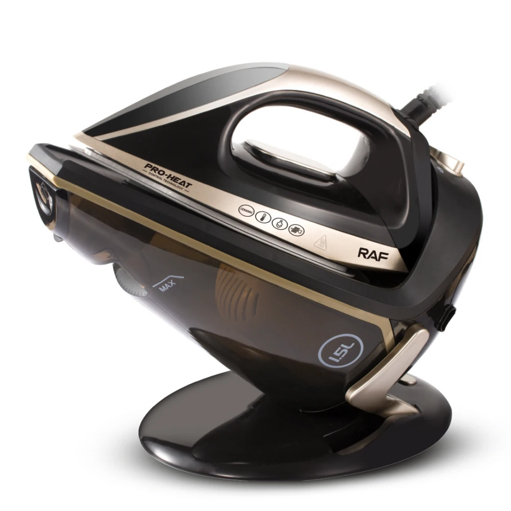 RAF R.1356 Professional 2200W Electric Steam Iron – Ceramic Soleplate with Vertical Steaming & Safety Lock