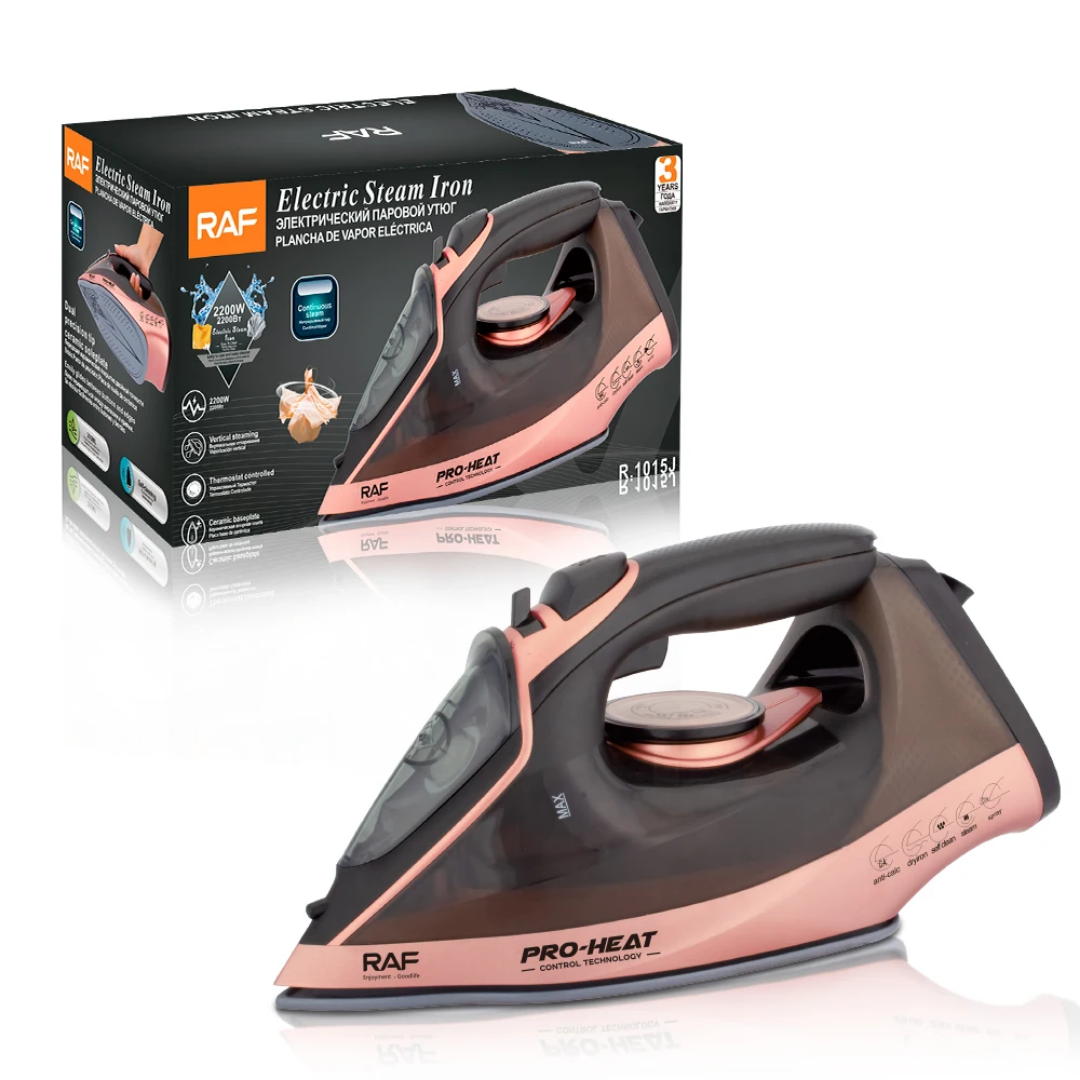 Professional Steam Iron RAF R.1015 – High-Power Ceramic Soleplate with Auto Shut-Off & Self-Cleaning System