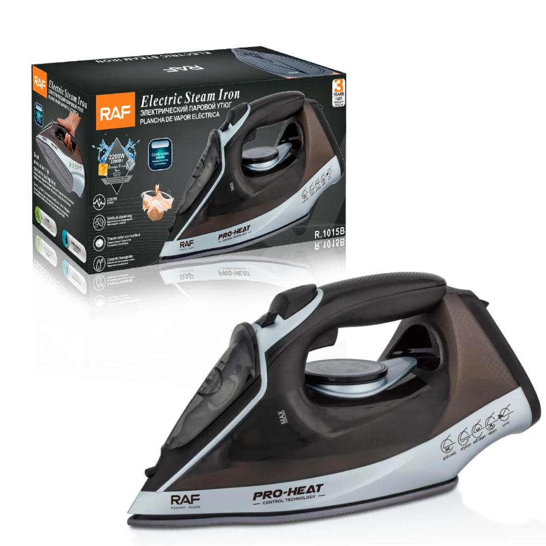 Professional Steam Iron RAF R.1015 – High-Power Ceramic Soleplate with Auto Shut-Off & Self-Cleaning System