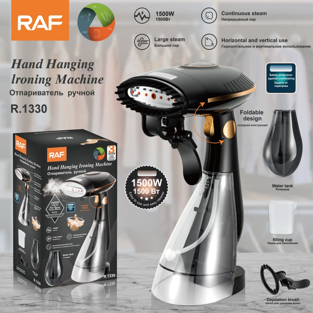 RAF R.1330 Digital Handheld Garment Steamer – 1500W High-Power Vertical Iron with 1.8L Extra-Large Water Tank