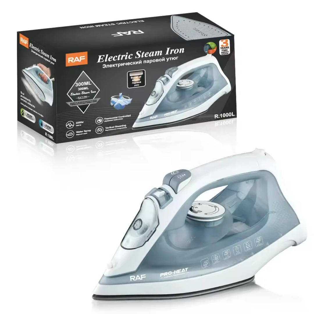 Industrial-Strength 2200W Steam Iron RAF R.1000 – Scratch-Resistant Ceramic Soleplate with 230g/min Steam Boost