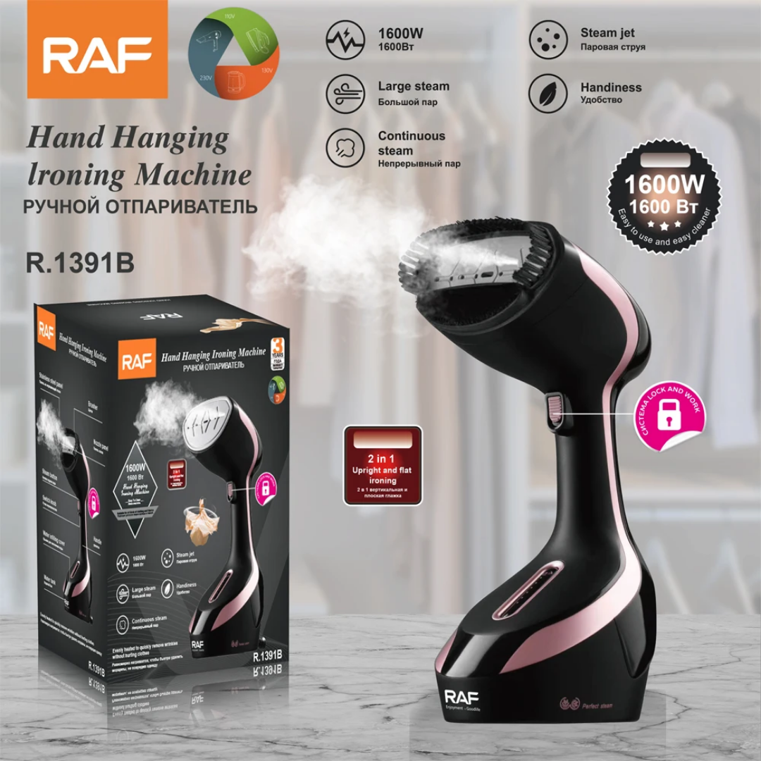 Professional Handheld Garment Steamer RAF R.1391 – 1600W High-Power Vertical Iron with 250ml High-Capacity Tank