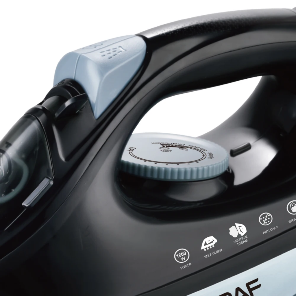 Industrial Commercial Steam Iron RAF R.1202 – 1600W High-Pressure Dry Steam with Scratch-Resistant Ceramic Soleplate