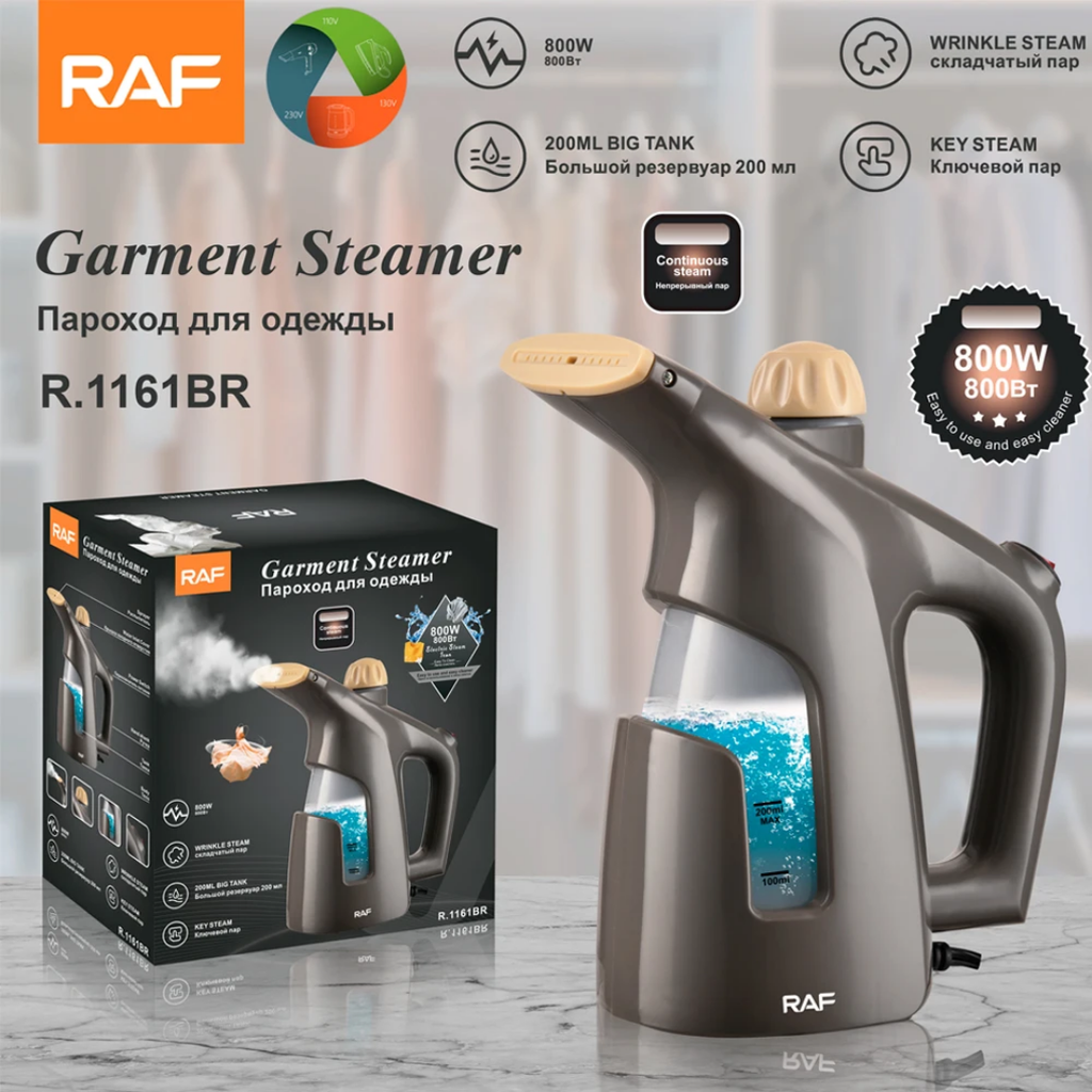 Portable Handheld Garment Steamer RAF R.1161– 800W High-Capacity 200ml Vertical Hanging Iron with 20g/min Steam Flow