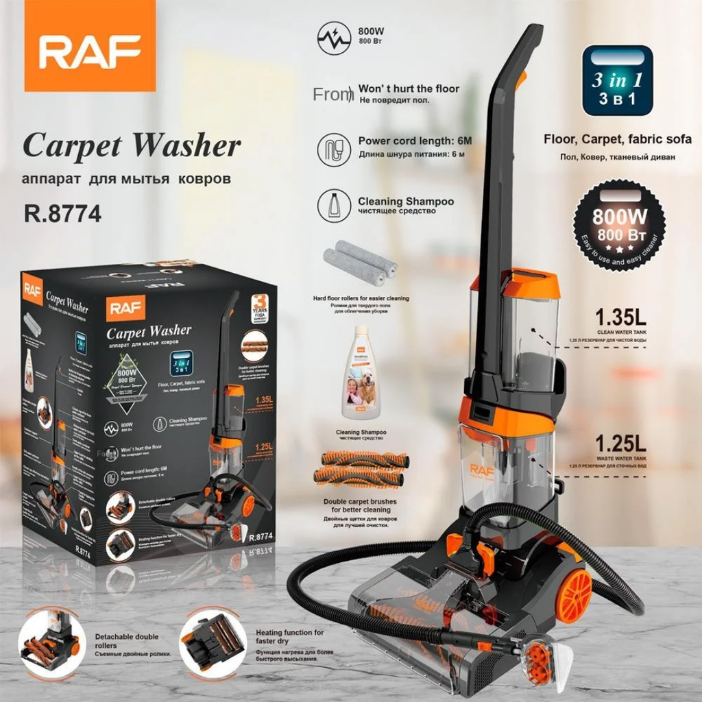 Vacuum Cleaner with Flexible Anti-Clogging System High Suction >10kPa RAF R.8774 800W
