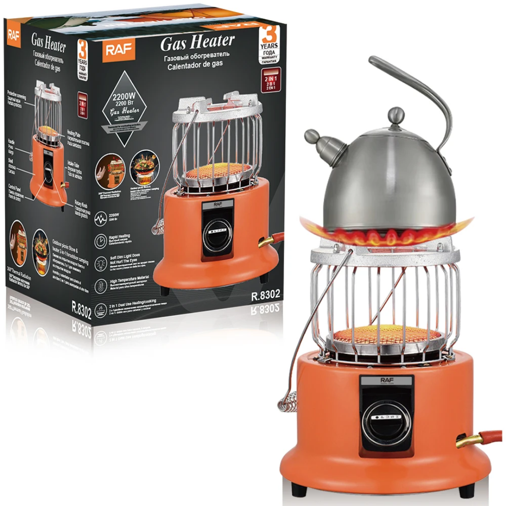 Portable Gas Camping Stove & Heater RAF R.8302 3KW – Reliable Heating and Cooking Anywhere