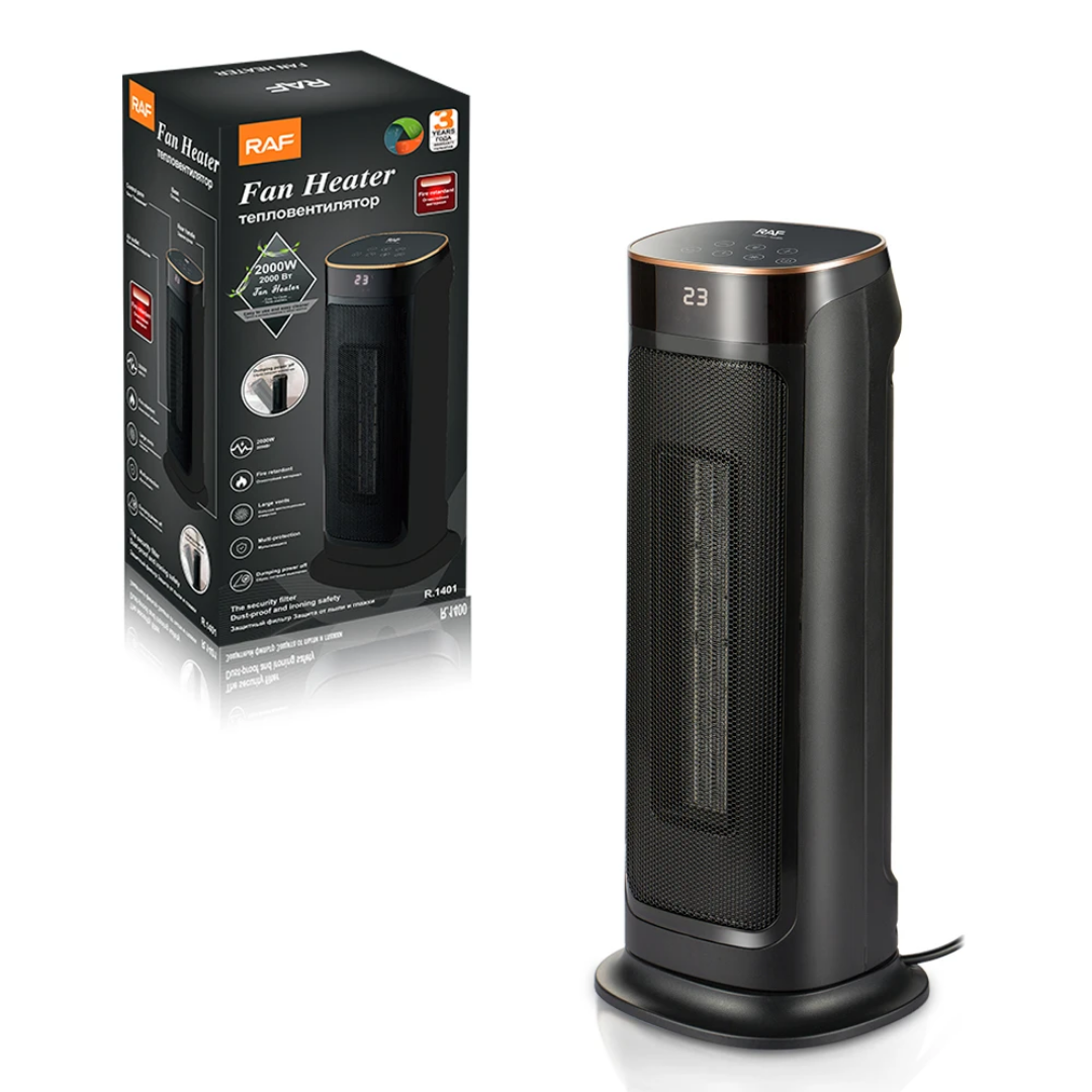 Electric Ceramic Space Heater RAF R.1401 – 2000W Rotatable Indoor Heater with Thermostat Control