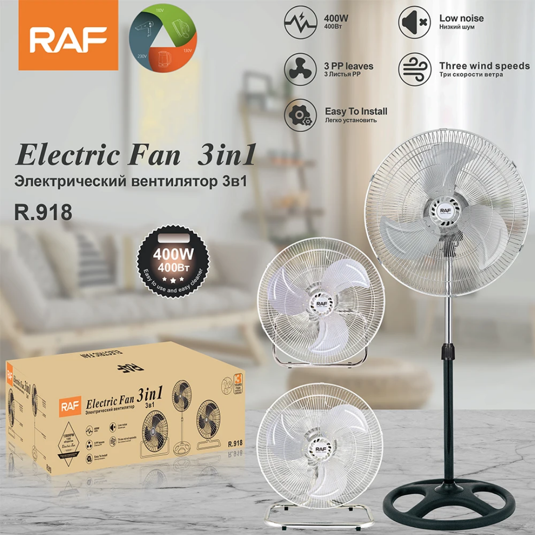 RAF R.918 16-Inch Electric Standing Fan – Adjustable Cooling with Reliable Performance