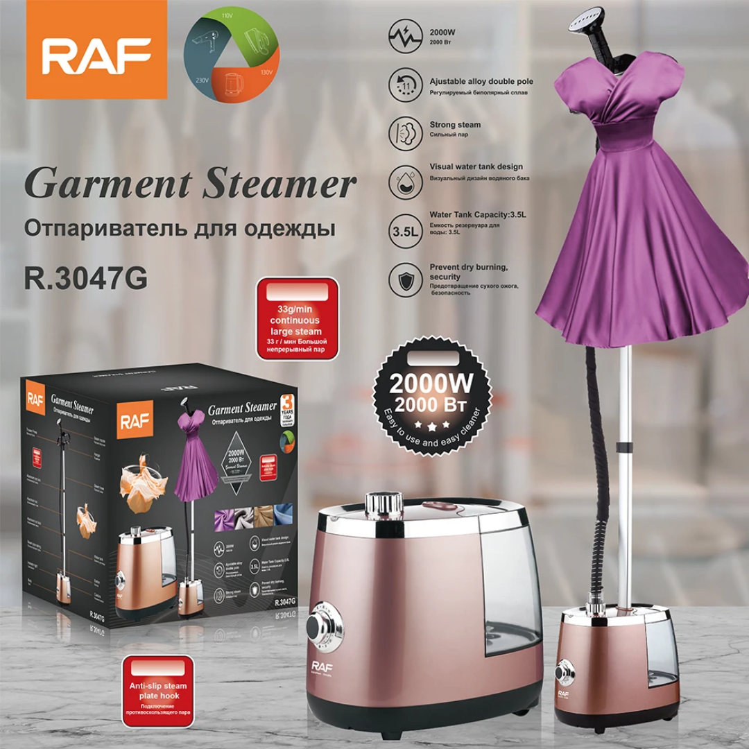 Vertical Garment Steamer RAF R.3047 – 2000W Steam Iron Station for Efficient Fabric Care
