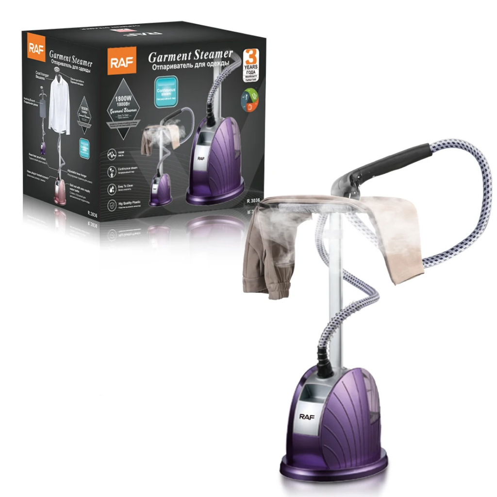 Vertical Garment Steamer 1800W RAF R.3036 – Steam Iron Station with Ironing Board, Continuous Steam & Temperature Control