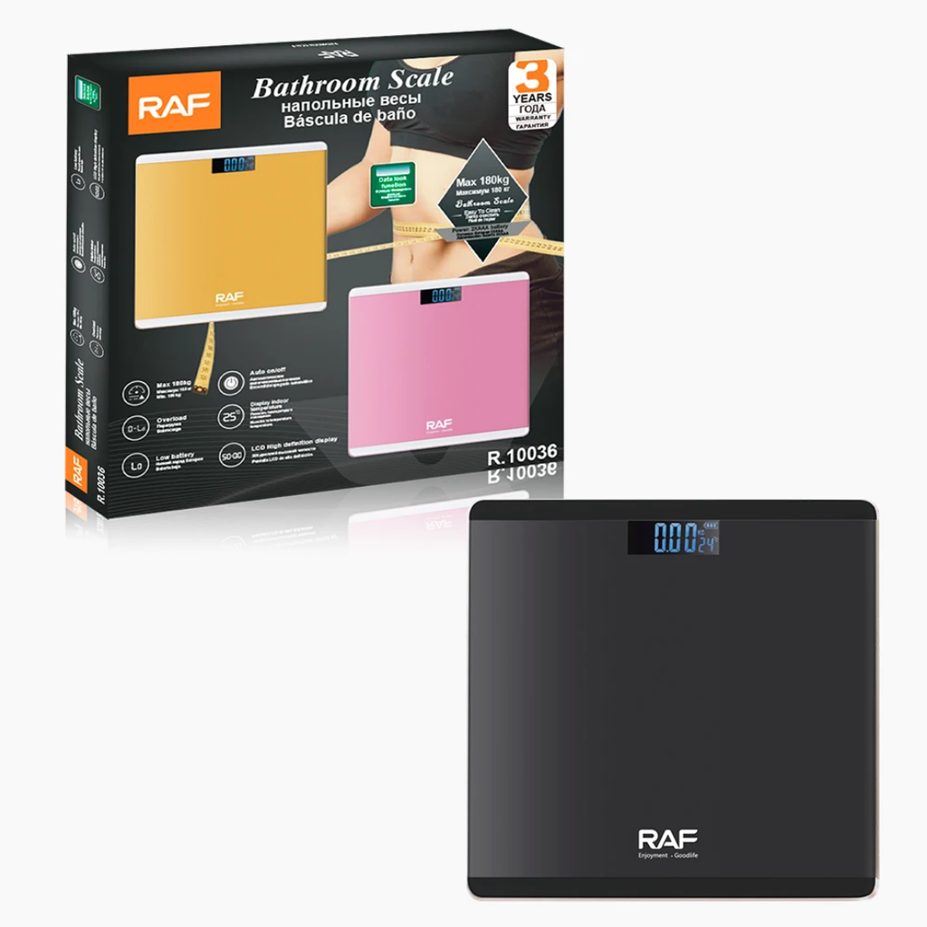 Digital Bathroom Scale 180KG RAF R.10036 – LED Body Weight Scale with Temperature Display and Auto On/Off