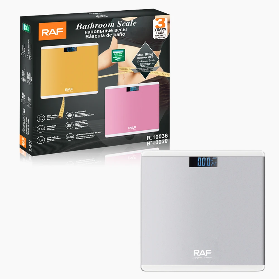 Digital Bathroom Scale 180KG RAF R.10036 – LED Body Weight Scale with Temperature Display and Auto On/Off