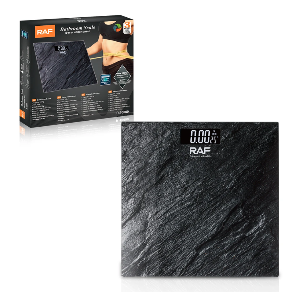 Smart Glass Bathroom Scale RAF R.10000 – Digital Body Weight &amp; Body Composition Analyzer with Smartphone Connectivity