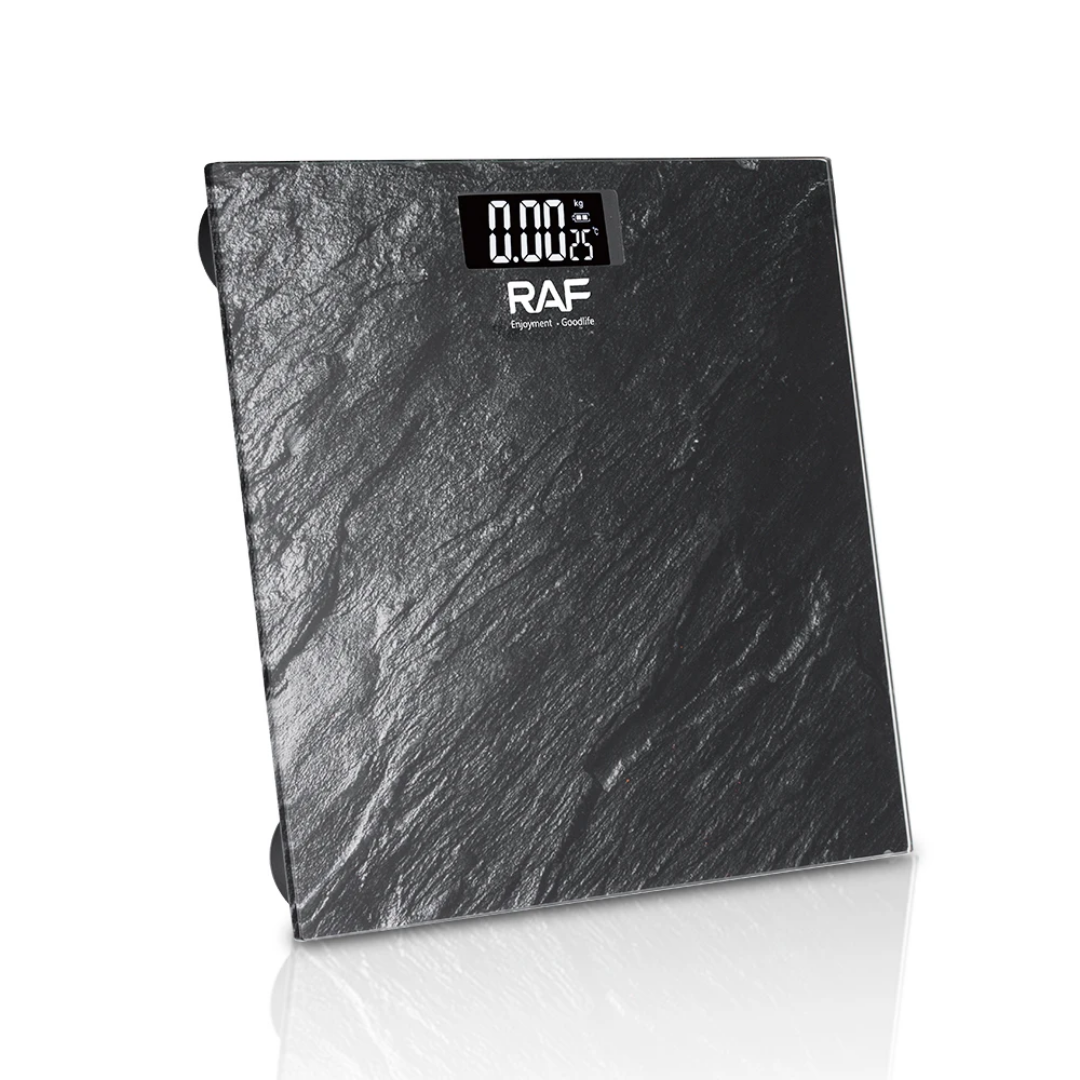 Smart Glass Bathroom Scale RAF R.10000 – Digital Body Weight &amp; Body Composition Analyzer with Smartphone Connectivity
