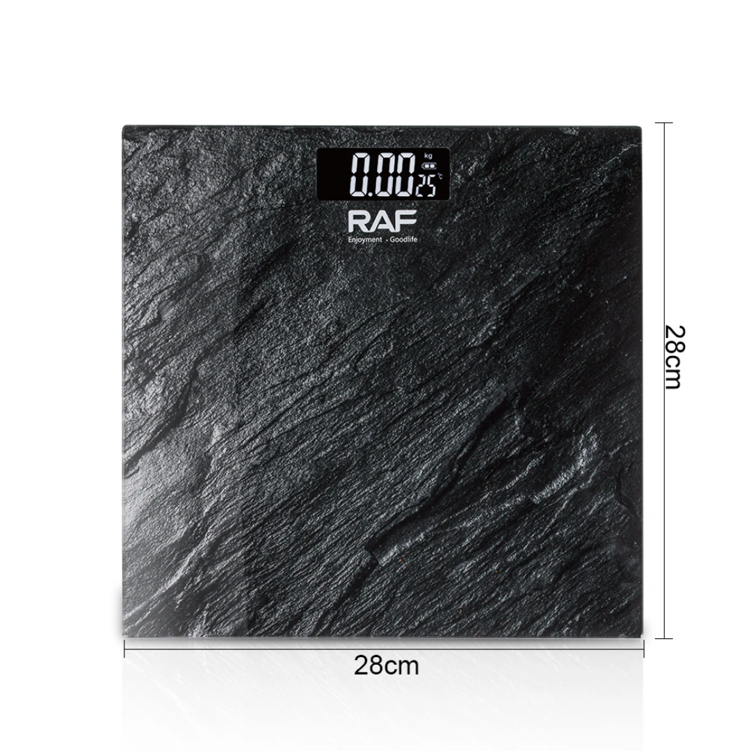 Smart Glass Bathroom Scale RAF R.10000 – Digital Body Weight &amp; Body Composition Analyzer with Smartphone Connectivity