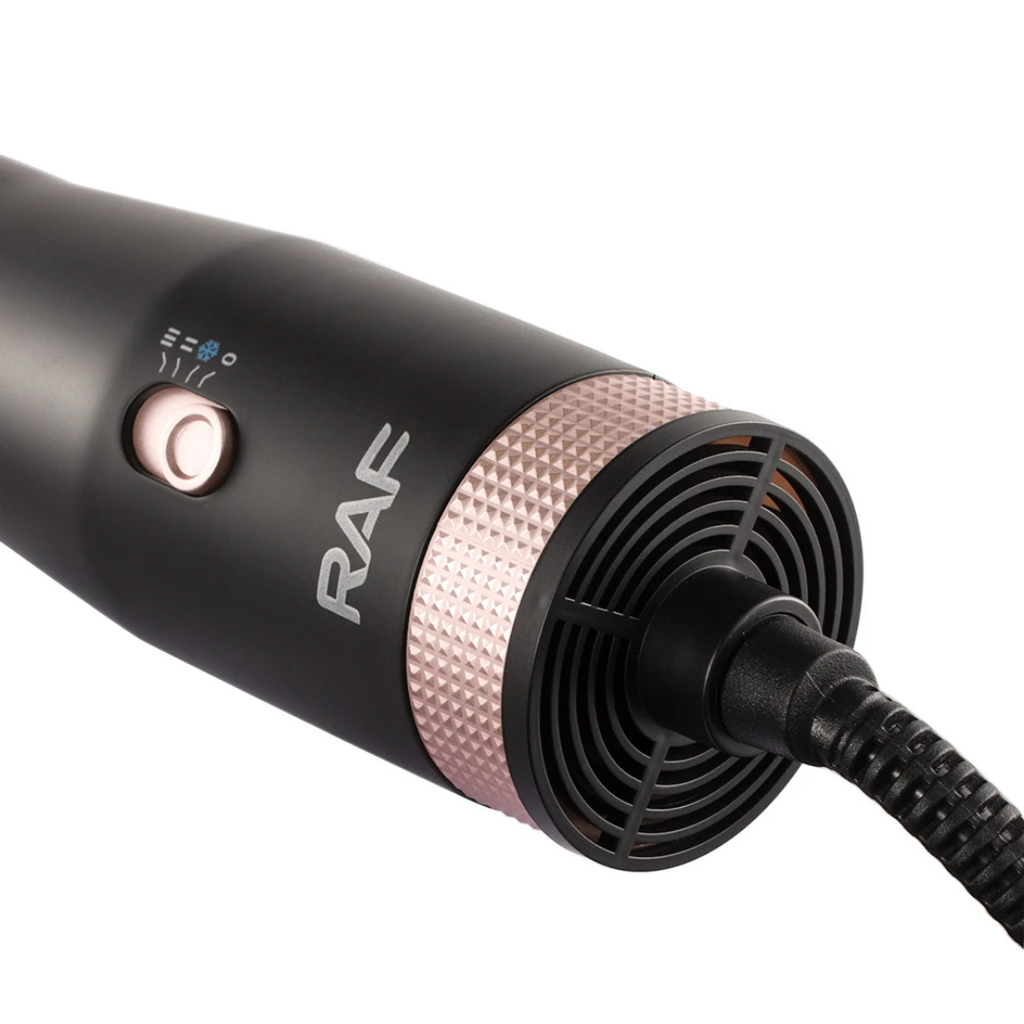 Rotating Hot Air Brush 1000W RAF R.421 – Ionic Hair Dryer Brush with Ceramic Keratin Coating, Auto Rotating Curling & Volumizing Styler