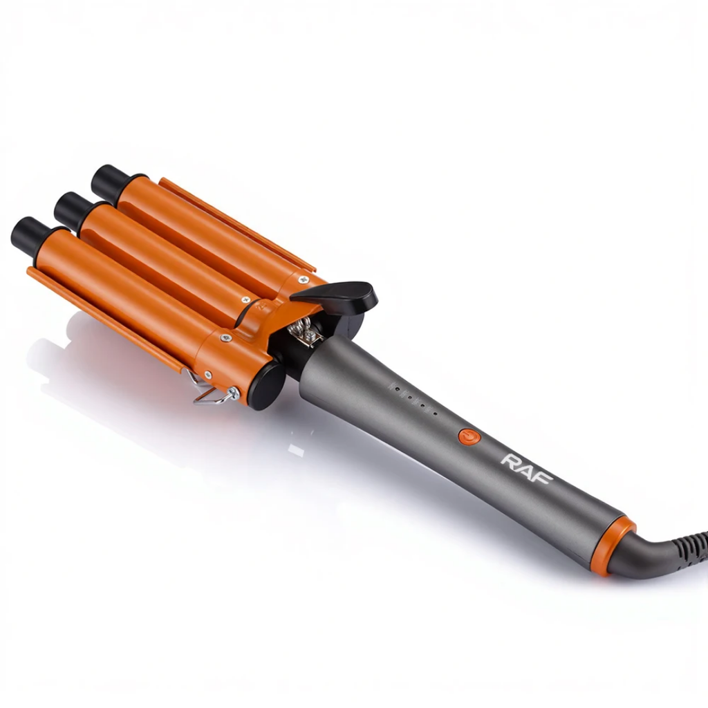 3 Barrel Hair Waver with LCD Temperature Display RAF R.0425 – Professional Ceramic Deep Wave Hair Curler for Beach Waves & Volume Styling