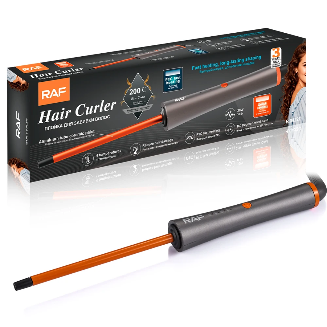 Automatic Hair Curler RAF R.0422 – Fast Heating Ceramic Rotating Curling Iron with LED Display for Professional Hair Styling