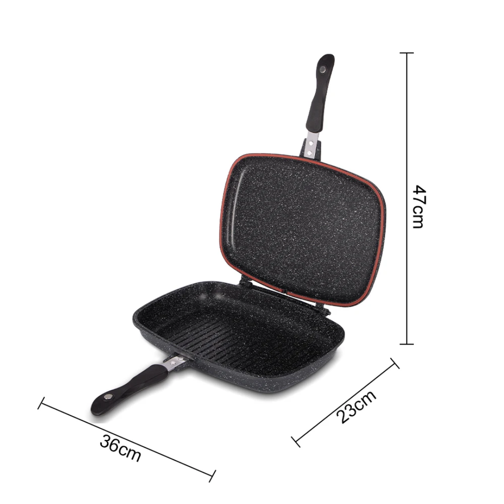 Double-Sided Non-Stick Marble Coated Baking Tray RAF R.80009 – Aluminum Grill Pan for Gas, Electric & Induction Cookers | Multifunction Cooking Pan