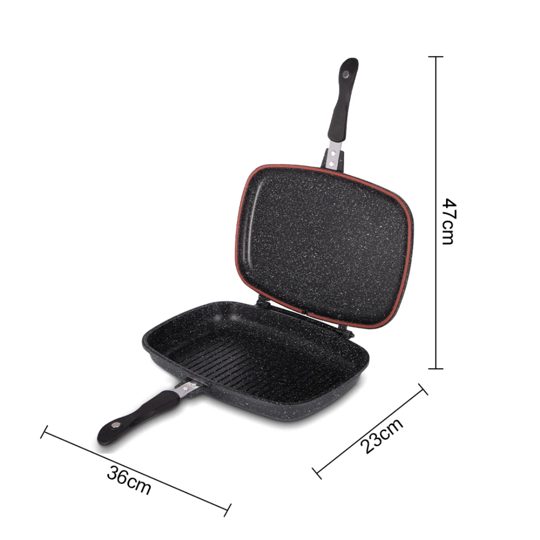 Double-Sided Non-Stick Marble Coated Baking Tray RAF R.80009 – Aluminum Grill Pan for Gas, Electric & Induction Cookers | Multifunction Cooking Pan