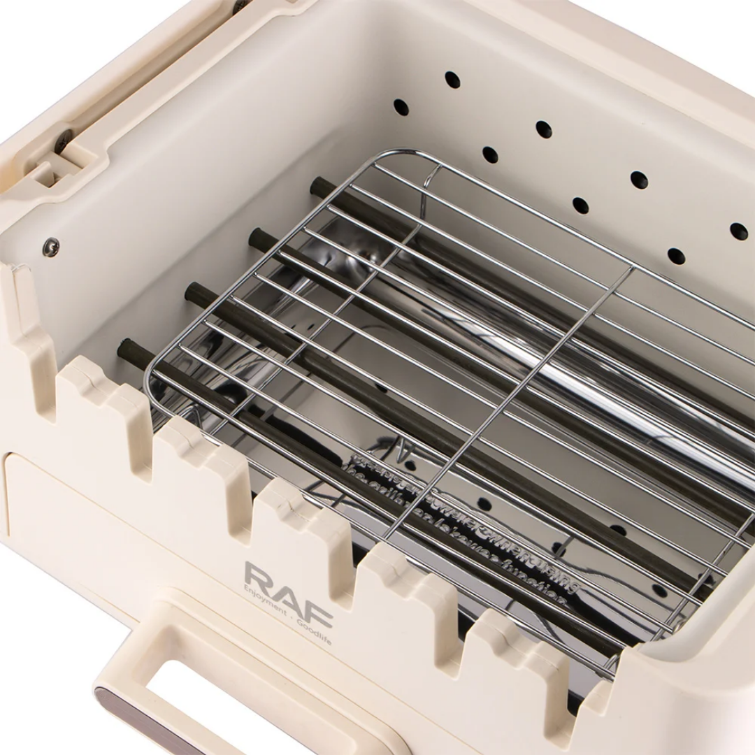 Automatic Rotating BBQ Skewers Machine RAF R.5417  – 11 Skewer Indoor Smokeless Electric Grill | 360° Rotating Kebab Maker