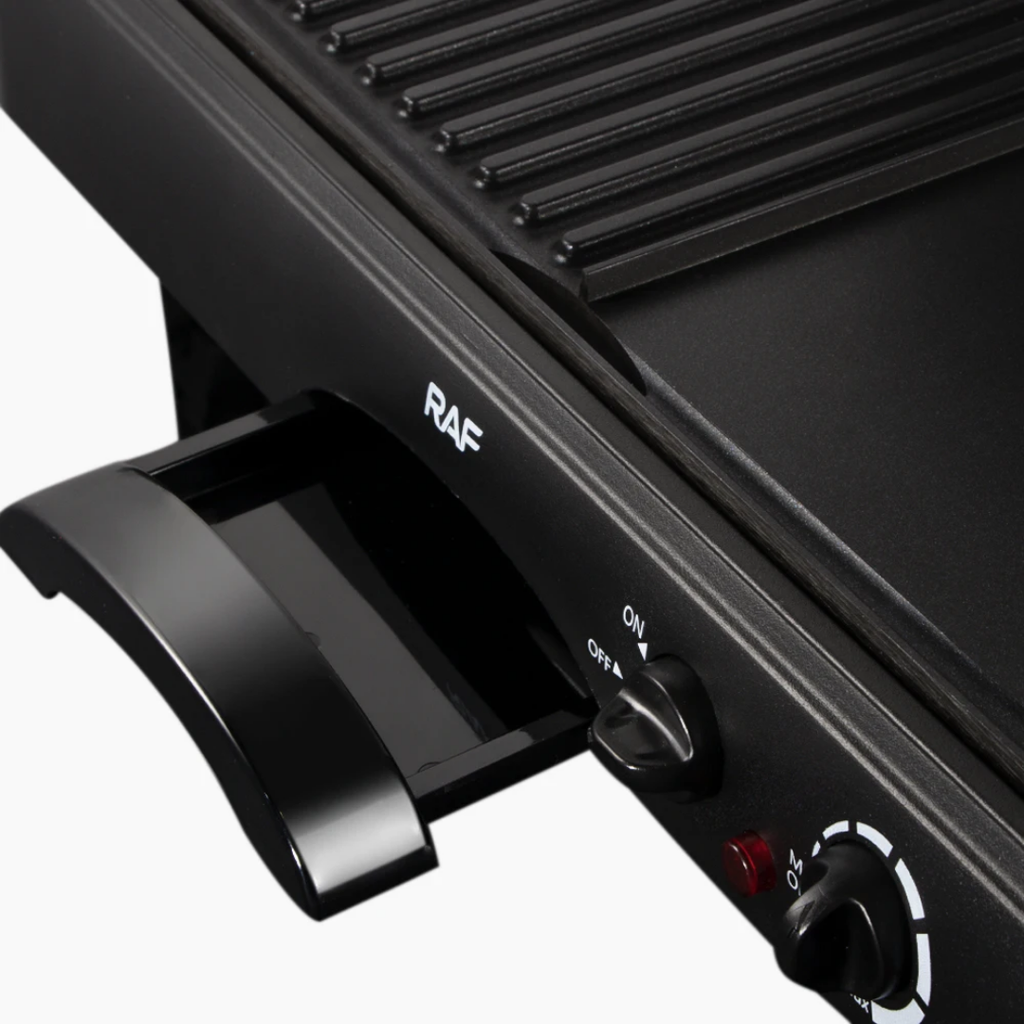 2-in-1 Electric Grill Pan with Lid RAF R.2695 – 1600W Non-Stick BBQ Grill & Baking Pan | Multifunction Indoor Electric Cooker