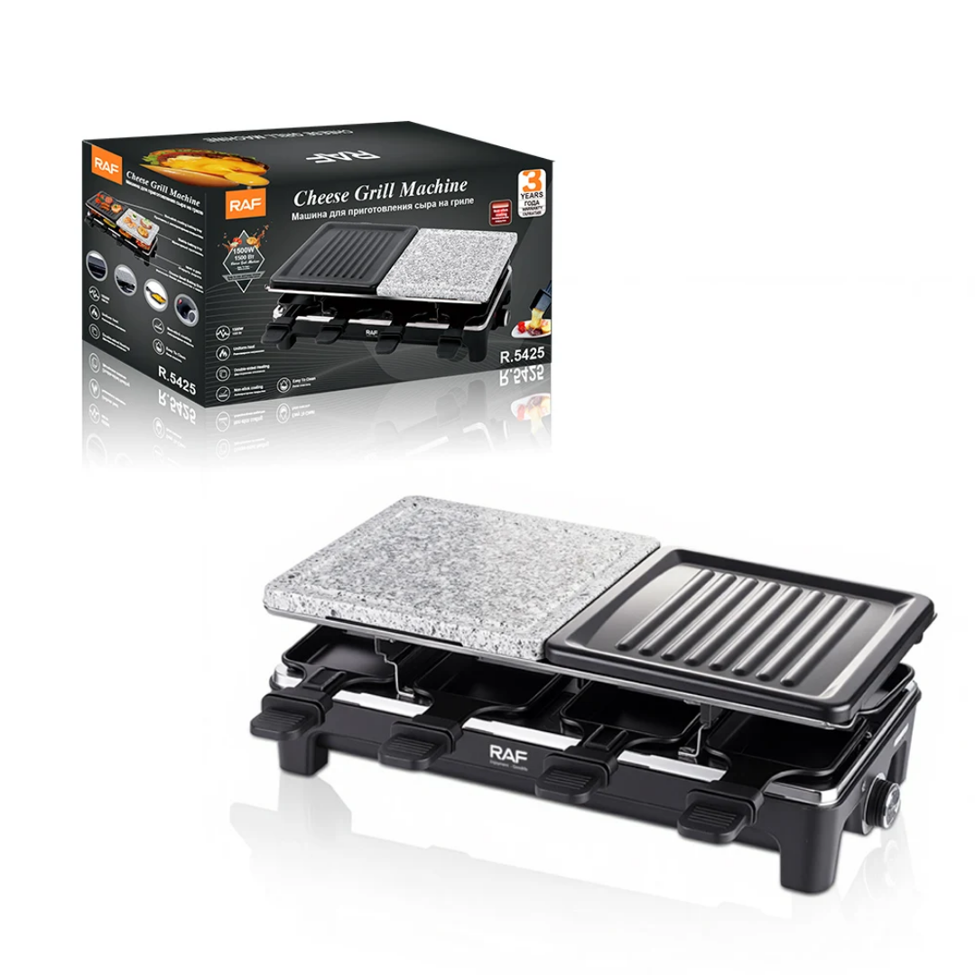 Smokeless Electric BBQ Grill Plate RAF R.5425  – 1500W Non-Stick Barbecue Baking Pan | Indoor & Outdoor Electric Grill