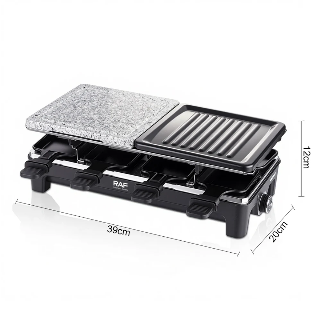 Smokeless Electric BBQ Grill Plate RAF R.5425  – 1500W Non-Stick Barbecue Baking Pan | Indoor & Outdoor Electric Grill