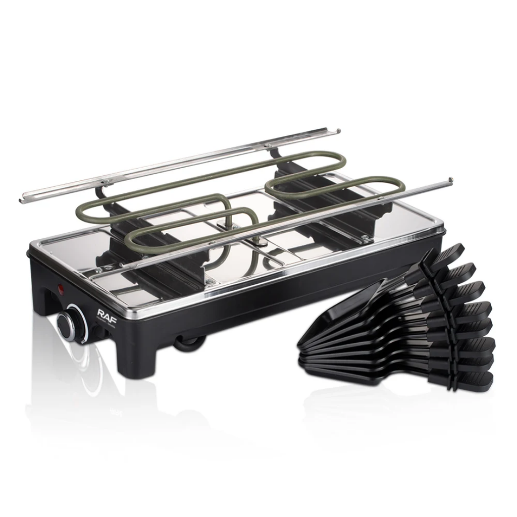 Smokeless Electric BBQ Grill Plate RAF R.5425  – 1500W Non-Stick Barbecue Baking Pan | Indoor & Outdoor Electric Grill