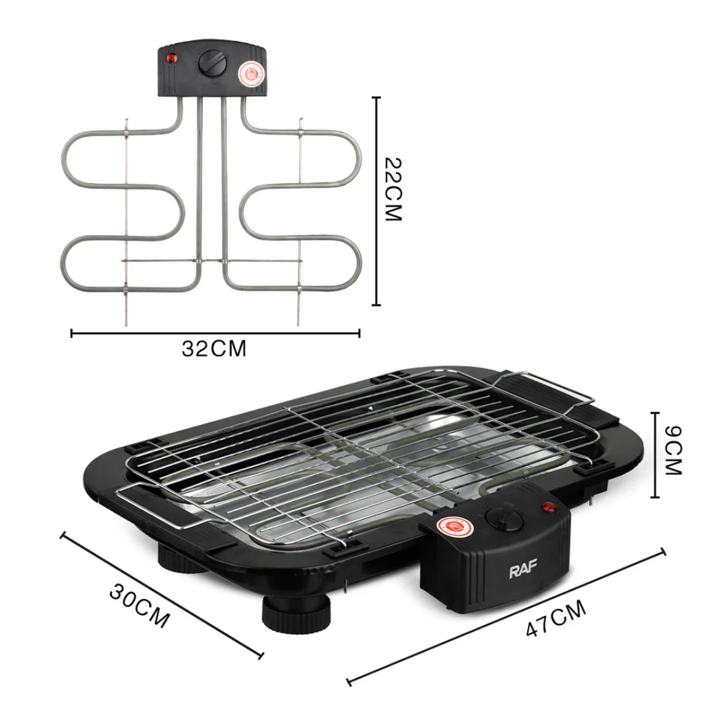 Stainless Steel Electric BBQ Grill Pan RAF R.5301  – 2000W Adjustable Electric Baking & Barbecue Grill | Fast Indoor Electric Grill