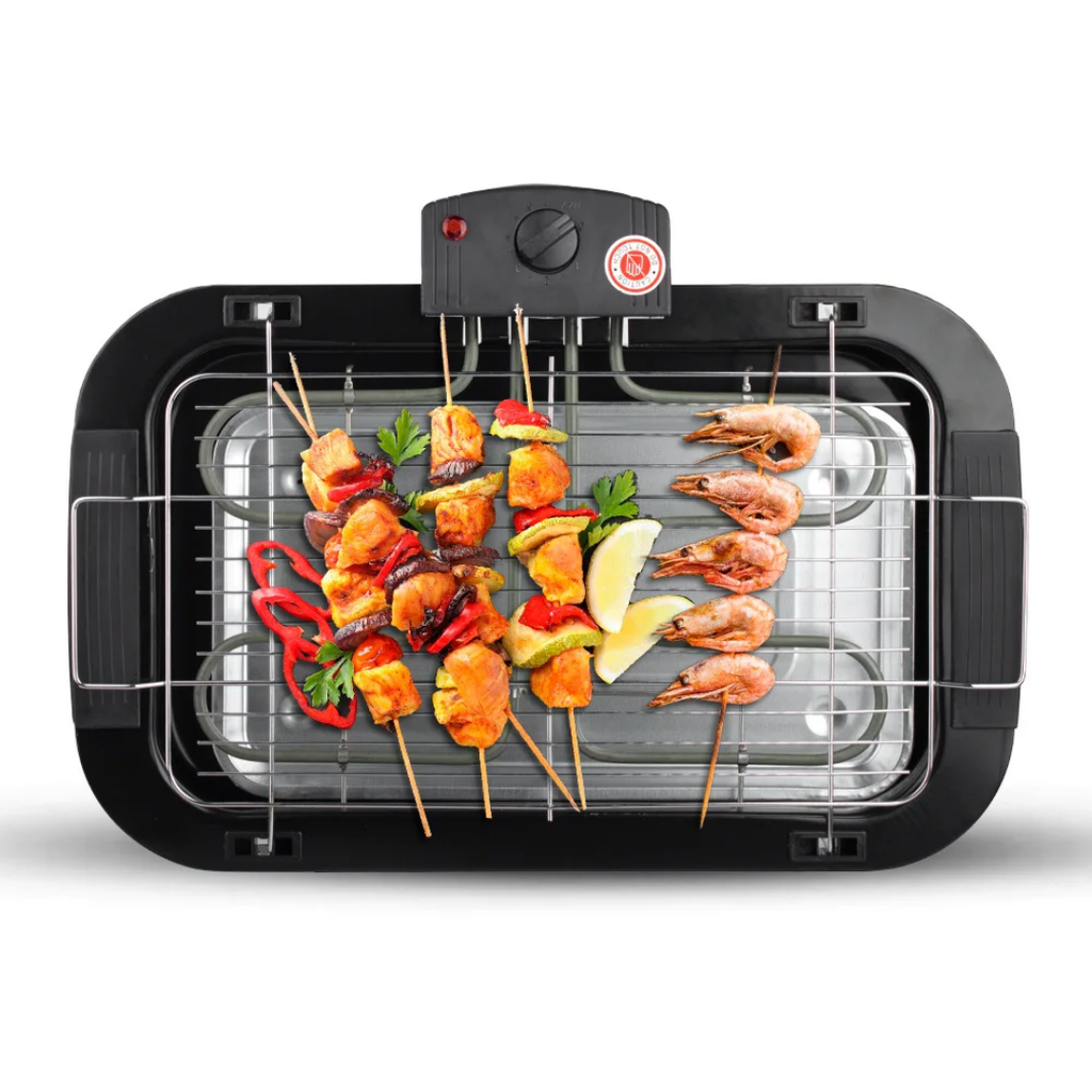 Stainless Steel Electric BBQ Grill Pan RAF R.5301  – 2000W Adjustable Electric Baking & Barbecue Grill | Fast Indoor Electric Grill
