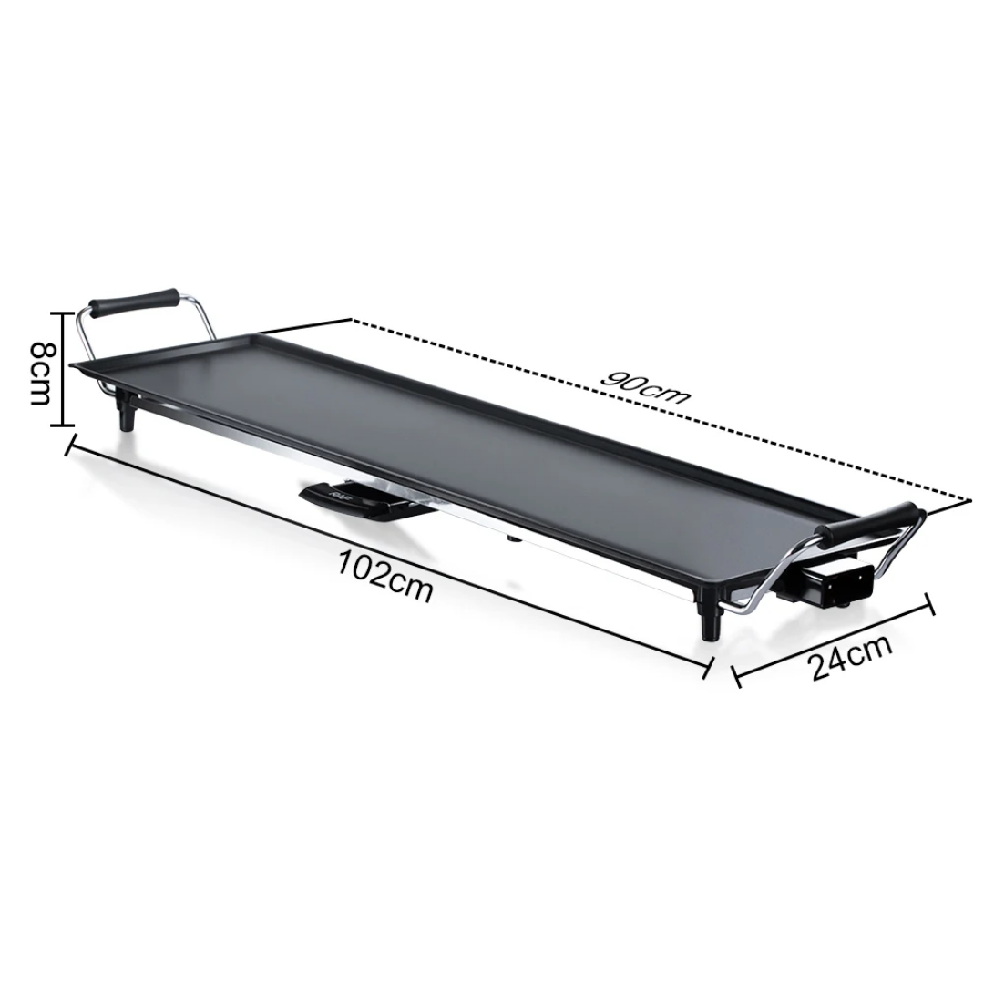 Electric BBQ Teppanyaki Grill RAF R.5415 750W  – Large Non-Stick Tabletop Grill with Thermostat & Grease Tray | Indoor Home BBQ
