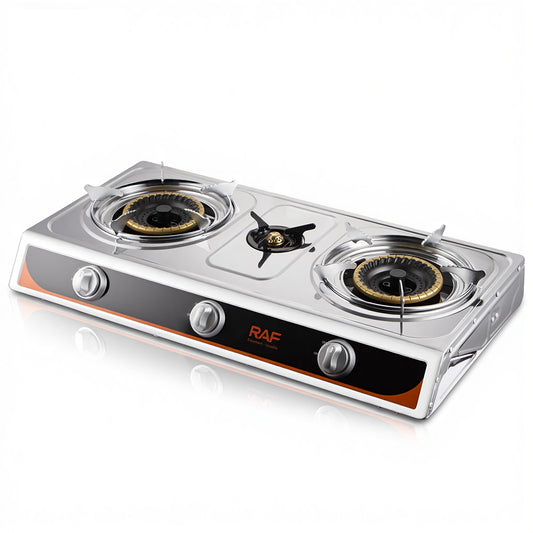 R.8515 Gas Cooktop Iron Built-In Glass Panel 3 In 1 Gas Stove Burner– Dual Burner Power & Safety