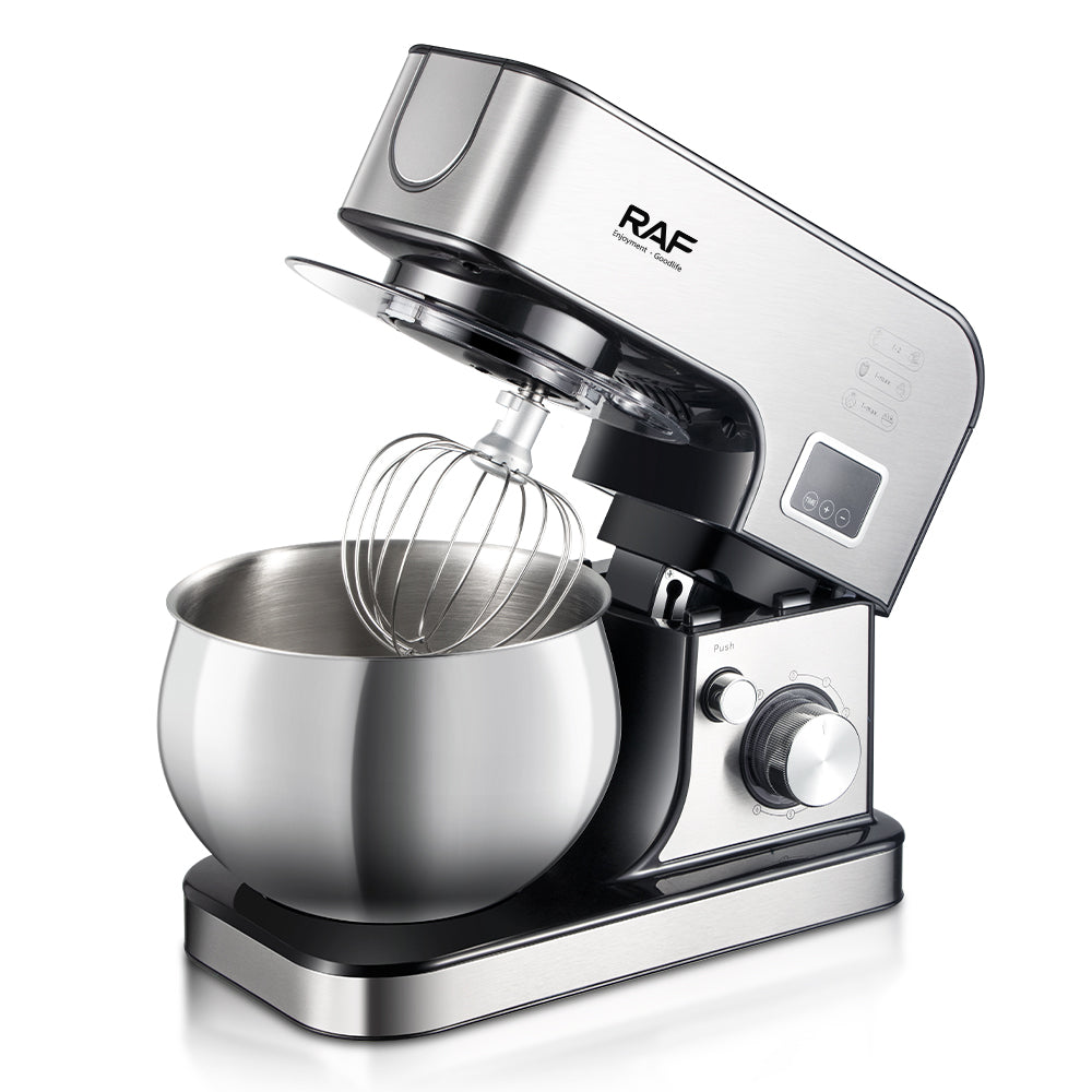 RAF R.6606 Smart Digital Stand Mixer – 1400W High-Power 5L Dough Mixer with LED Display, Timer & 3-in-1 Chef Functions