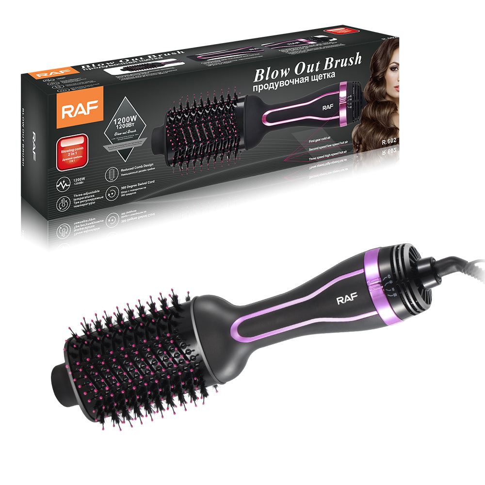 3-in-1 Hair Dryer, Straightener & Curler Brush RAF R.602 – 1200W Blowout Styling Tool