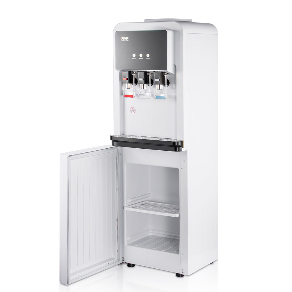 RAF R.11018 Double Faucet Standing Water Dispenser – 645W Energy-Saving Hot & Cold Water Cooler (Freestanding, Slim Design)