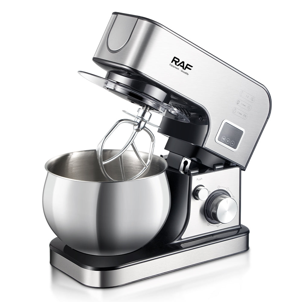 RAF R.6606 Smart Digital Stand Mixer – 1400W High-Power 5L Dough Mixer with LED Display, Timer & 3-in-1 Chef Functions