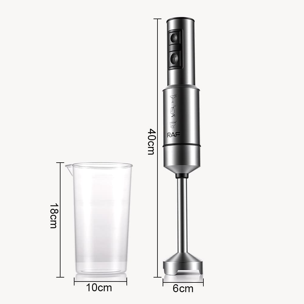 Handheld Electric Stick Blender RAF R.3032  – 400W High-Efficiency Immersion Mixer, 28000 RPM Ultra-Fast Rotation, 4-Blade Stainless Steel System with Durable Metal Blend Head