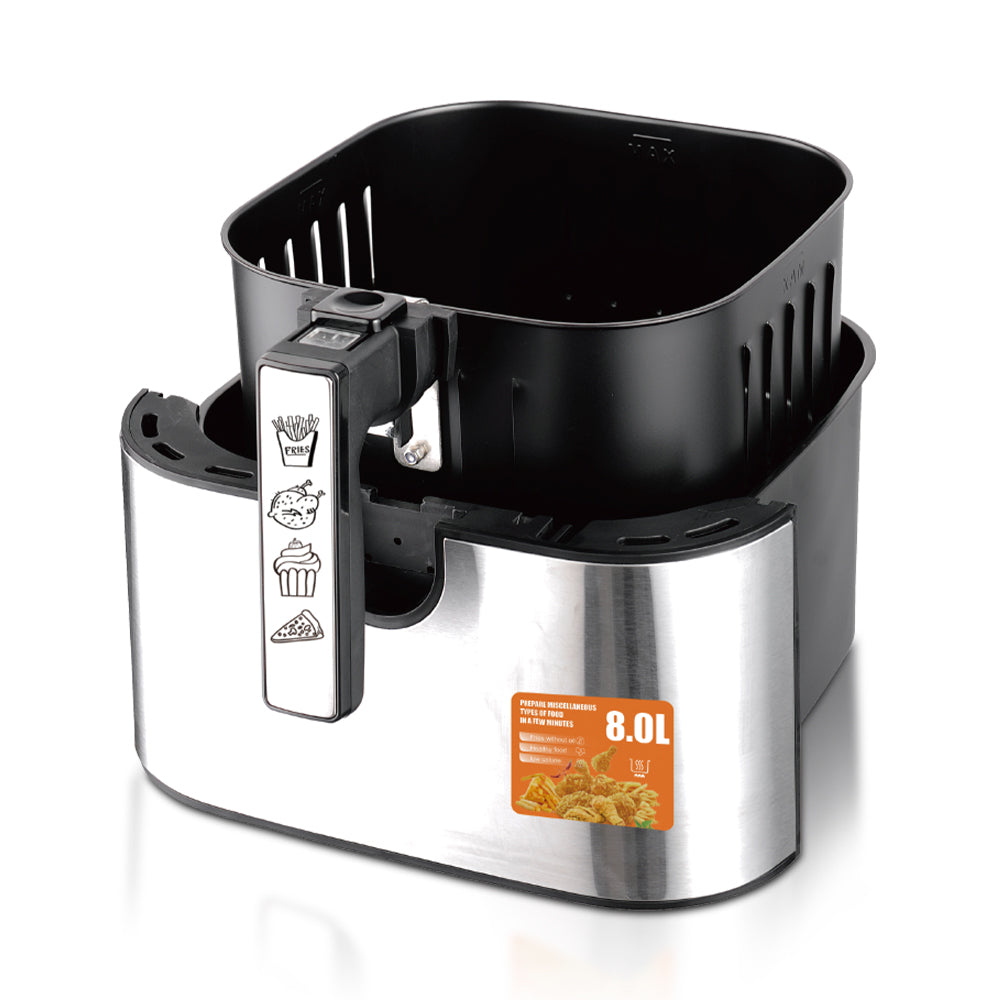 RAF 8.0L Double Pot Digital Air Fryer with Visible Window (R.5388) – 1700W Dual Basket Smart Cooker