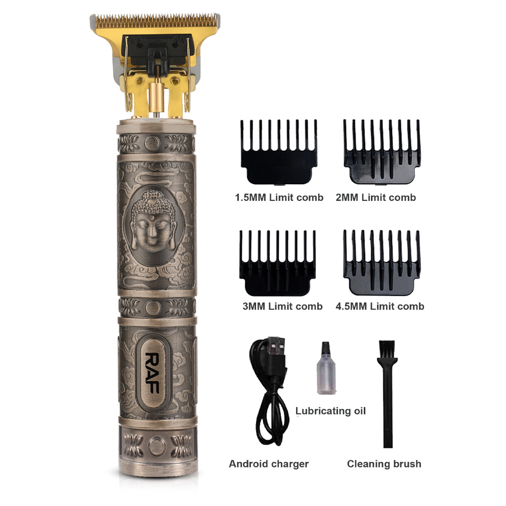 RAF R.434 USB Cordless Hair & Beard Trimmer – Titanium Blade Grooming Kit for Haircuts & Body