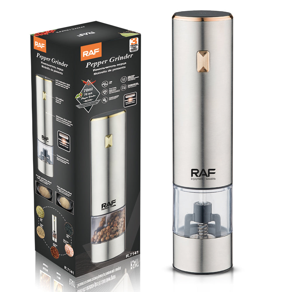 3-in-1 Manual Salt & Pepper Grinder RAF R.7141 – Stainless Steel Adjustable Spice Mill Bottle